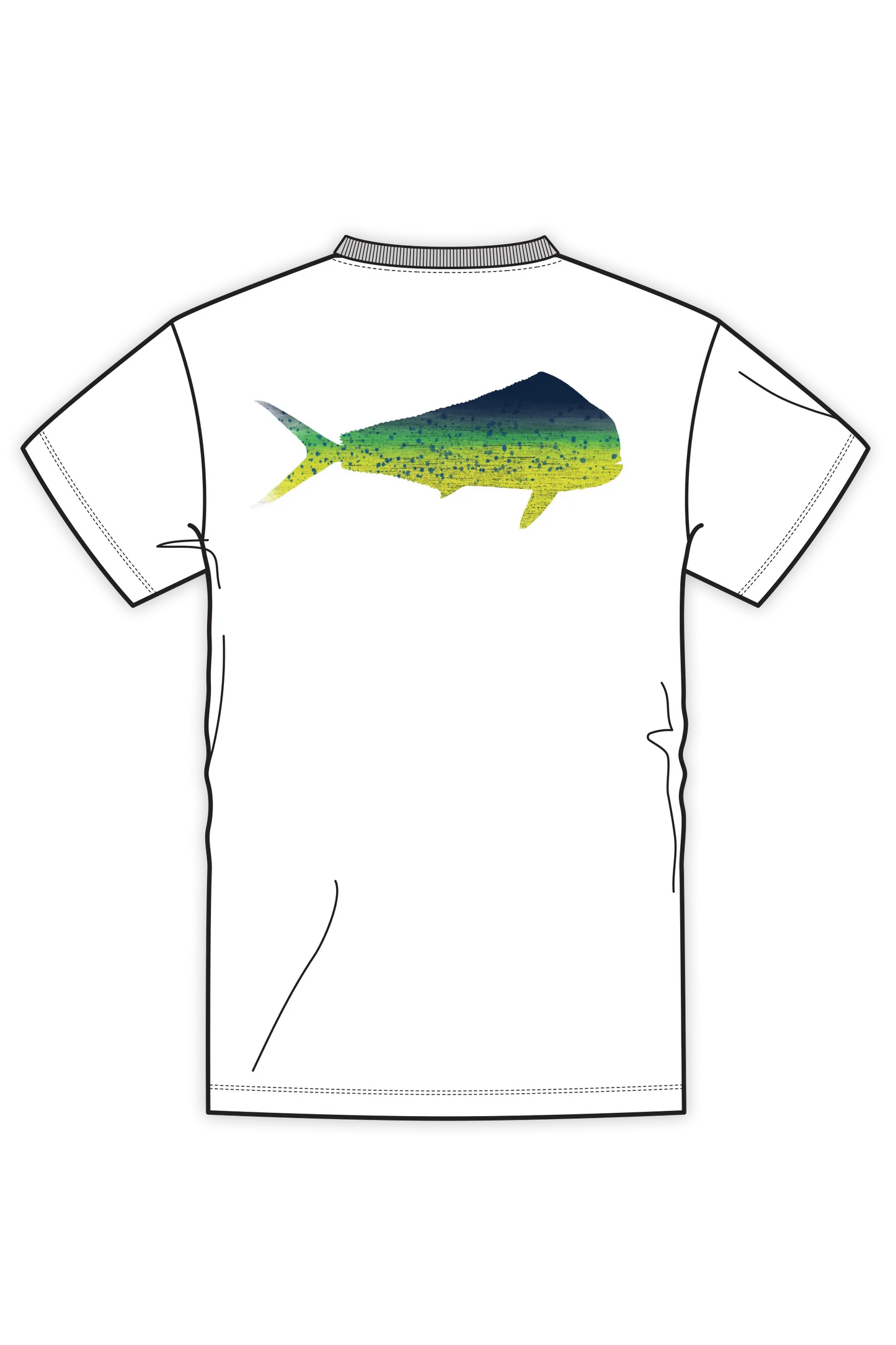 D-Vec Mahi Pattern White Logo T-Shirt