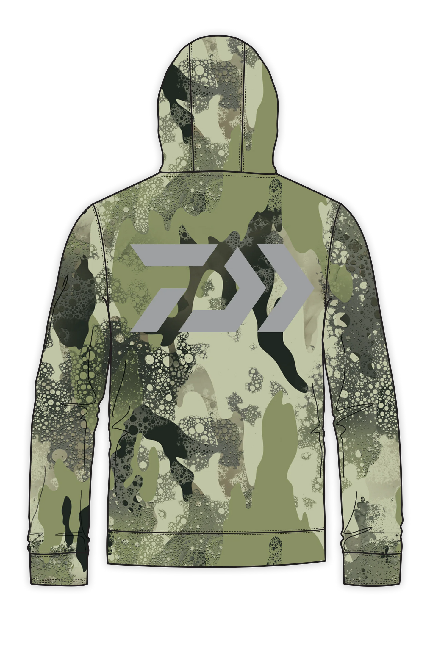 D-Vec Grey Logo Woods Camo Fleece Hoodie