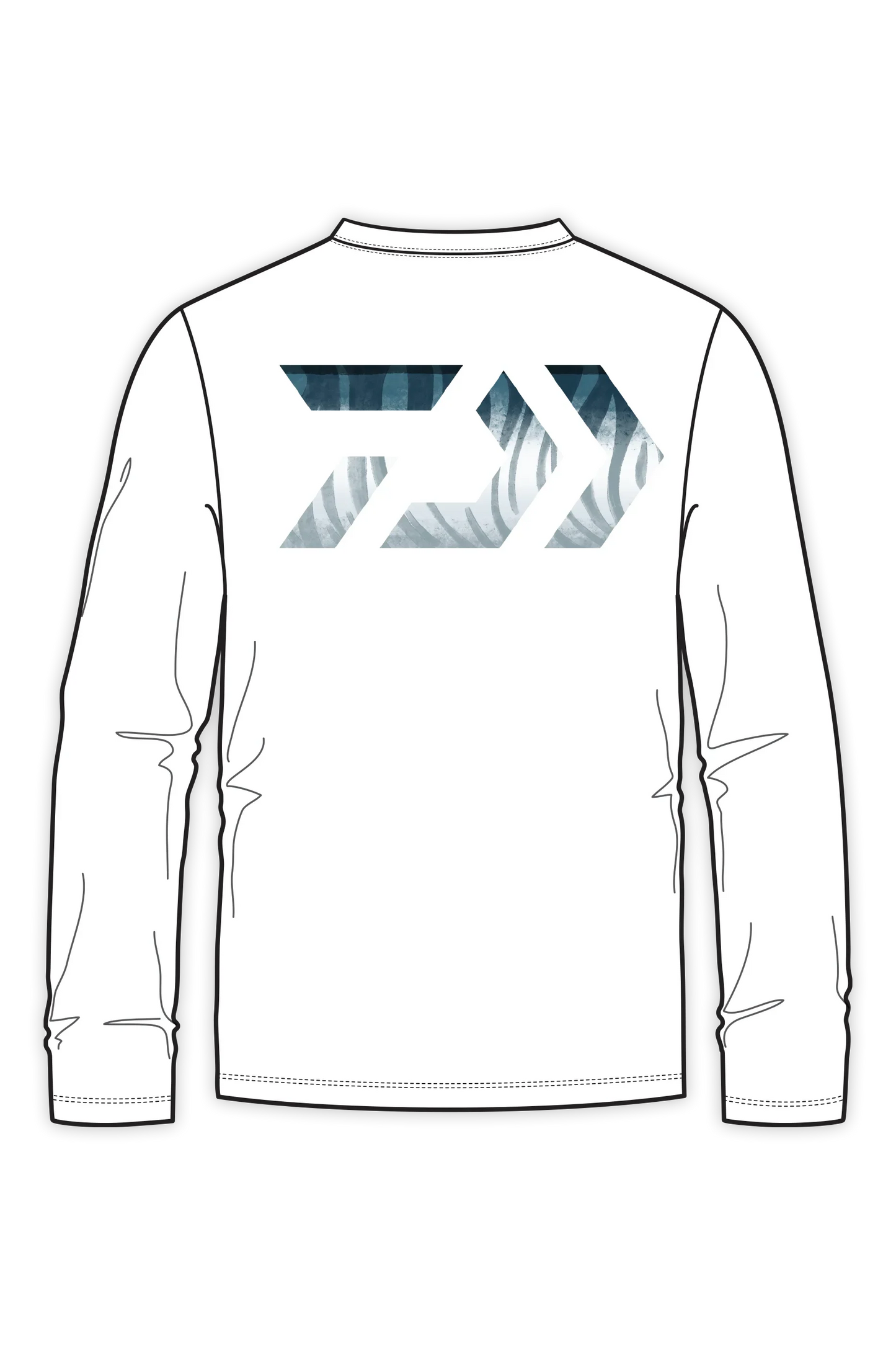 D-Vec Wahoo Fill Logo Wht Ls Sunshirt