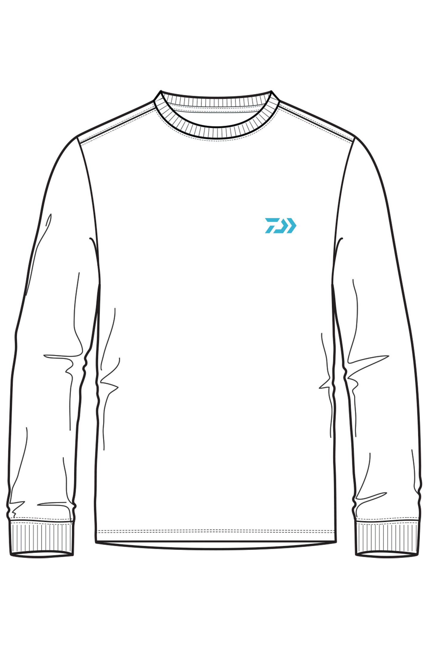 D-Vec Tuna Fish Logo Wht Ls T-Shirt